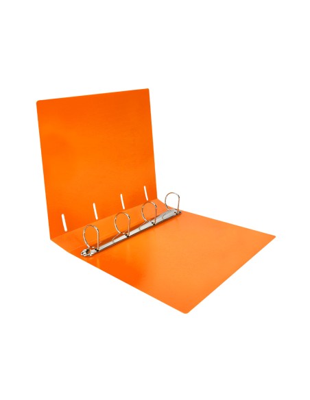 CI | Carpeta Liderpapel 4 Anillas Mixtas 40 Mm Polipropileno Din A4 Naranja Fluor Opaco