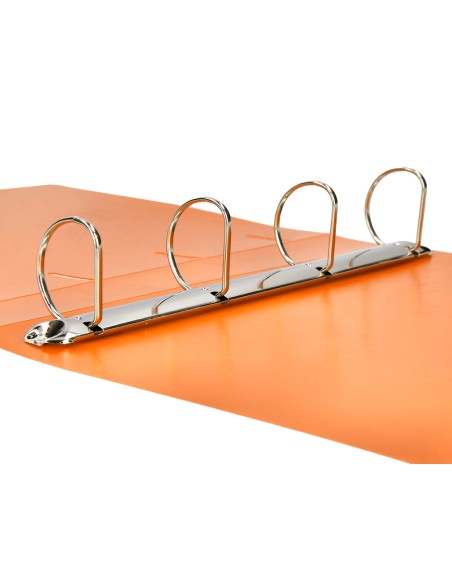 CI | Carpeta Liderpapel 4 Anillas Mixtas 40 Mm Polipropileno Din A4 Naranja Fluor Opaco