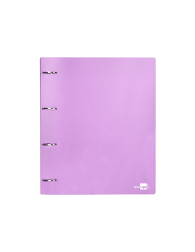 CI | Carpeta Liderpapel 4 Anillas Mixtas 40 Mm Polipropileno Din A4 Lavanda Opaco