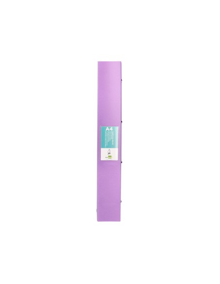 CI | Carpeta Liderpapel 4 Anillas Mixtas 40 Mm Polipropileno Din A4 Lavanda Opaco