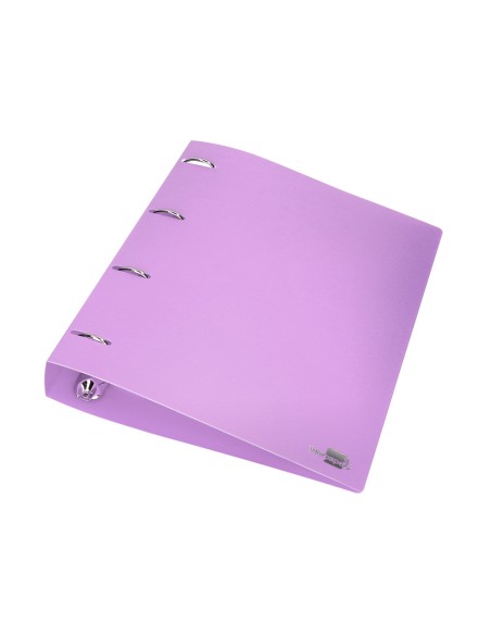 CI | Carpeta Liderpapel 4 Anillas Mixtas 40 Mm Polipropileno Din A4 Lavanda Opaco