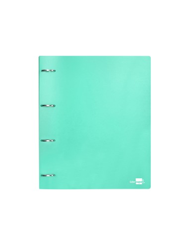 CI | Carpeta Liderpapel 4 Anillas Mixtas 40 Mm Polipropileno Din A4 Verde Manzana Opaco