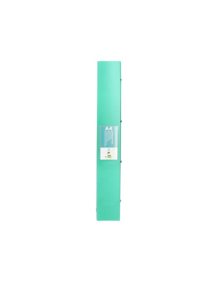 CI | Carpeta Liderpapel 4 Anillas Mixtas 40 Mm Polipropileno Din A4 Verde Manzana Opaco