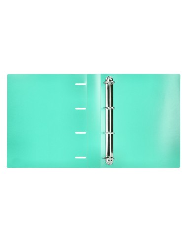 CI | Carpeta Liderpapel 4 Anillas Mixtas 40 Mm Polipropileno Din A4 Verde Manzana Opaco