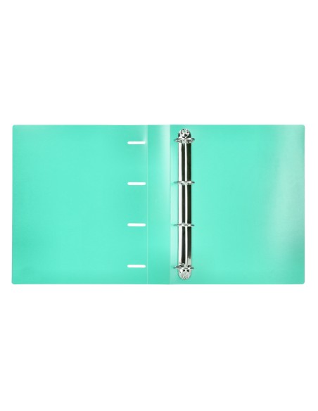 CI | Carpeta Liderpapel 4 Anillas Mixtas 40 Mm Polipropileno Din A4 Verde Manzana Opaco