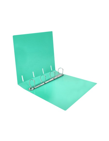 CI | Carpeta Liderpapel 4 Anillas Mixtas 40 Mm Polipropileno Din A4 Verde Manzana Opaco