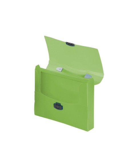 CI | Carpeta liderpapel portadocumentos broche polipropileno din a4 verde transparente con asa