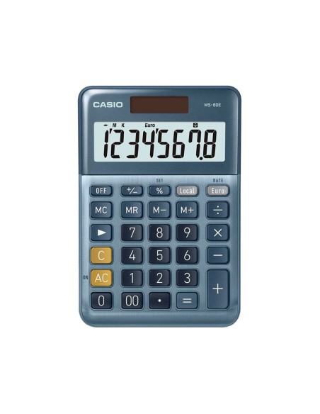 CI | Calculadora Casio Ms-80E Sobremesa 8 Digitos Tx +/- Tecla Doble Cero Color Azul
