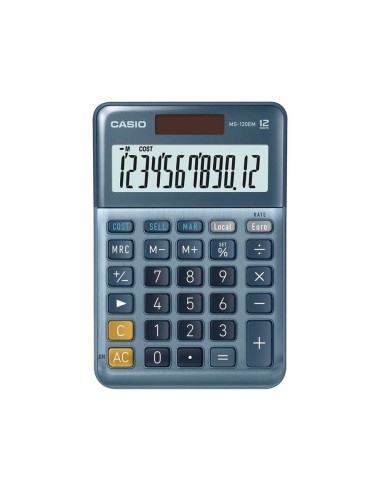 CI | Calculadora Casio Ms-120Em Sobremesa 12 Digitos Tx +/- Tecla Doble Cero Color Azul