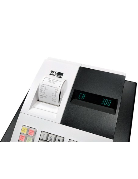 CI | Registradora Ecr Sampos Er-057 S Blanca 14 Departamentos Display Vfd Antireflejos Conforme