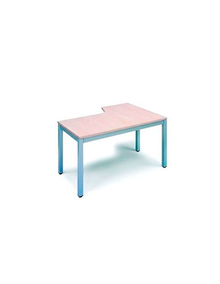 CI | Mesa rocada serie executive 160x120 cm izquierda acabado ad01 aluminio/haya