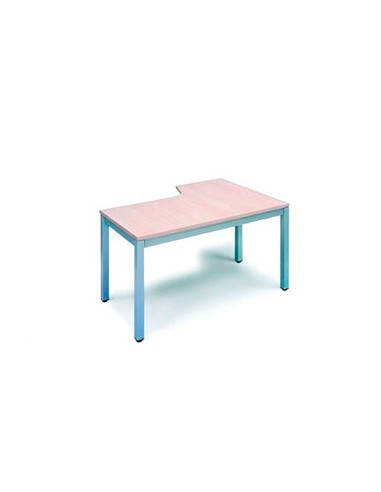 CI | Mesa rocada serie executive 180x120 cm izquierda acabado ad01 aluminio/haya
