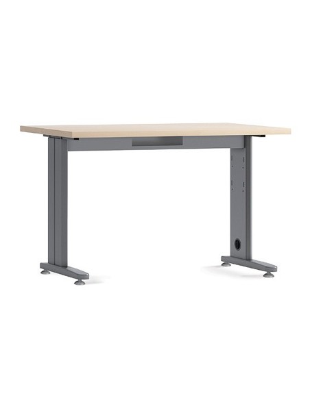 CI | Mesa de oficina rocada metal 2002ac01 aluminio /haya 160x80 cm