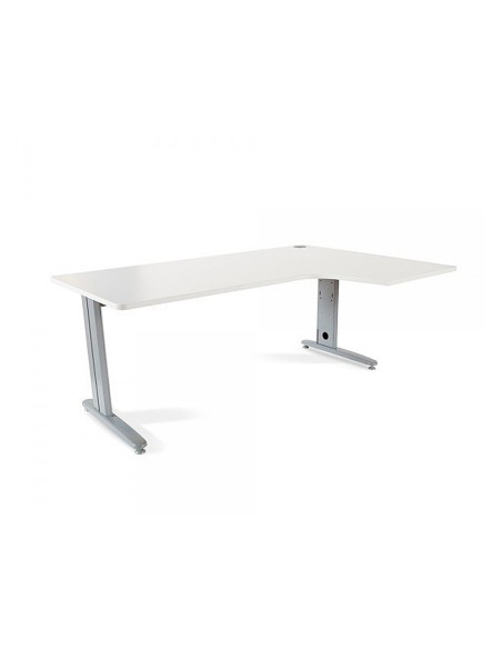 CI | Mesa rocada serie metal 180x120 cm derecha acabado ac01 haya