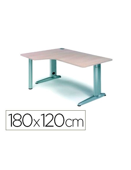 CI | Mesa rocada serie metal 160x120 cm izquierda acabado ac01 haya