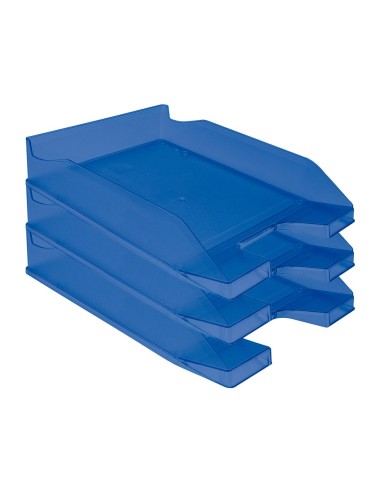 CI | Bandeja sobremesa plastico q-connect azul transparente