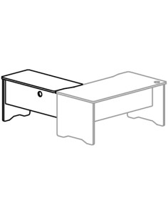 CI | Ala para mesa rocada serie work 100x60 derecha o...