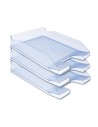 CI | Bandeja sobremesa plastico q-connect azul claro transparente
