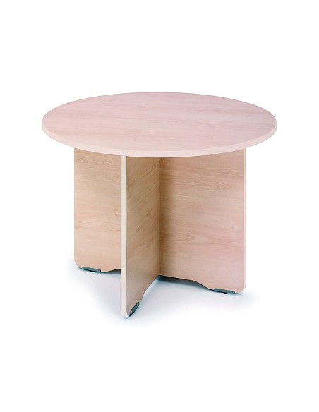 CI | Mesa de reunion rocada meeting 3005aa01 estructura madera en aspas tablero haya 100 cm diametro
