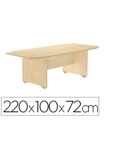 CI | Mesa de reunion rocada meeting 3003aa01 estructura madera haya tablero madera haya 220x100x72 cm