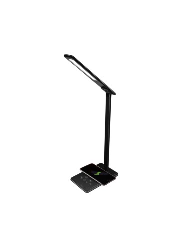 CI | Lampara de oficina q-connect sobremesa profesional abs 48 leds 5w sensor 5 niveles cargador movil color negro