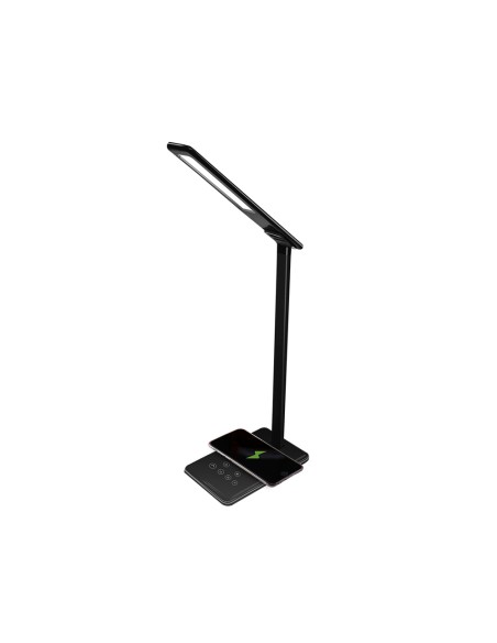 CI | Lampara de oficina q-connect sobremesa profesional abs 48 leds 5w sensor 5 niveles cargador movil color negro