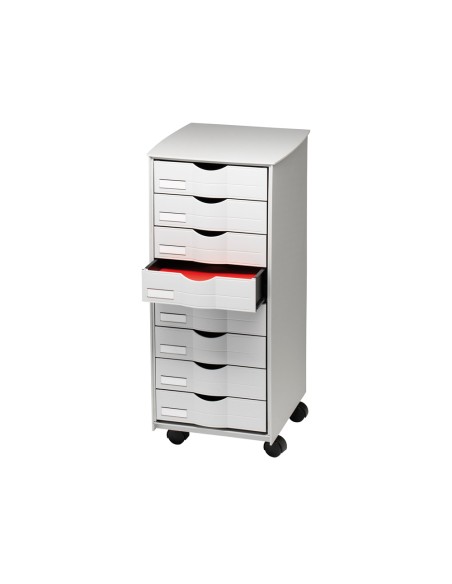 CI | Mueble auxiliar fast-paperflow para oficina 8 cajones en color gris 5x825x382 71,5x31,6x34,3 cm