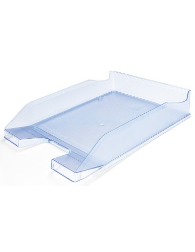 CI | Bandeja sobremesa plastico q-connect azul claro transparente
