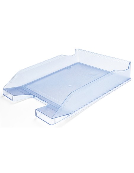 CI | Bandeja sobremesa plastico q-connect azul claro transparente