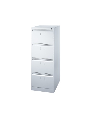 CI | Fichero cajones de suelo metal 4 cajones 132 cm alto 65 cm prof 47,5 ancho color gris 75 guias telescopic antivuelc