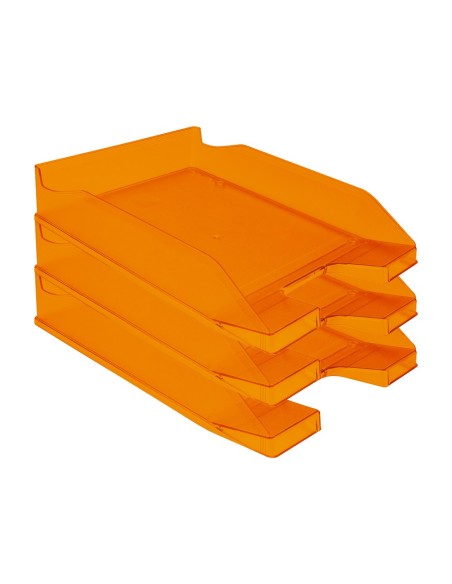 CI | Bandeja sobremesa plastico q-connect naranja transparente
