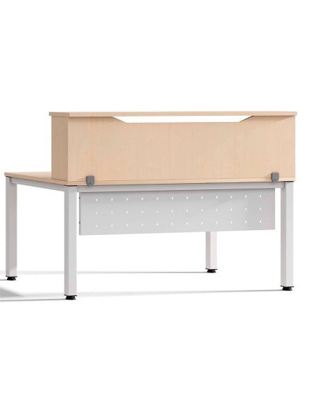 CI | Mostrador de altillo rocada valido para mesas work metal executive 200x30x40 cm acabado aa01 haya/haya
