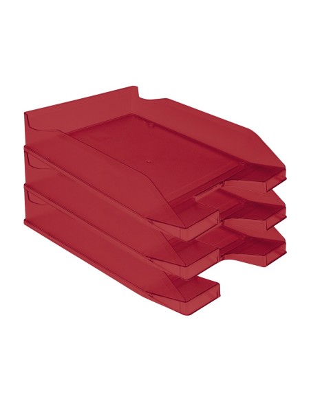 CI | Bandeja sobremesa plastico q-connect rojo transparente