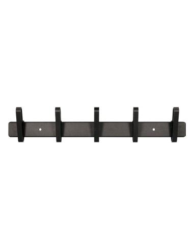 CI | Perchero liderpapel pared metalico 5 colgadores color negro 430x88x55 mm