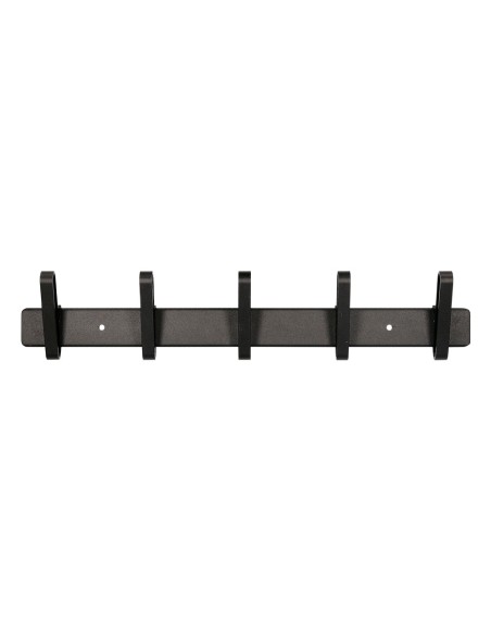 CI | Perchero liderpapel pared metalico 5 colgadores color negro 430x88x55 mm