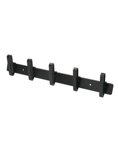 CI | Perchero liderpapel pared metalico 5 colgadores color negro 430x88x55 mm