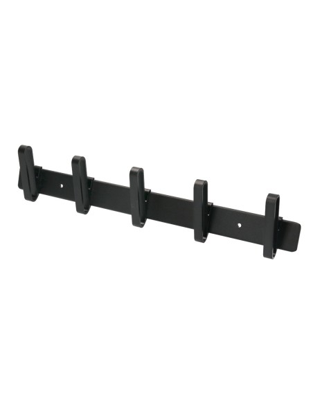 CI | Perchero liderpapel pared metalico 5 colgadores color negro 430x88x55 mm