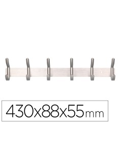 CI | Perchero liderpapel pared metalico 6 colgadores...