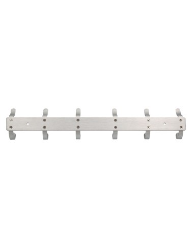 CI | Perchero liderpapel pared metalico 6 colgadores color plata mate 430x88x55 mm