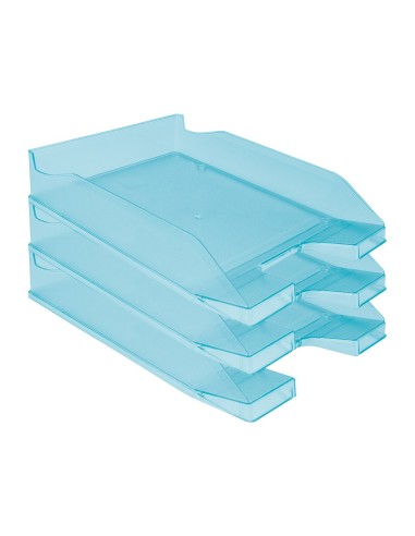 CI | Bandeja sobremesa plastico q-connect turquesa transparente
