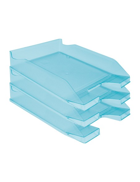 CI | Bandeja sobremesa plastico q-connect turquesa transparente