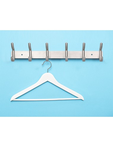 CI | Perchero liderpapel pared metalico 6 colgadores color plata mate 430x88x55 mm