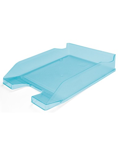 CI | Bandeja sobremesa plastico q-connect turquesa transparente