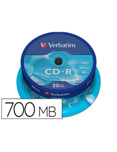 CI | Cd-r verbatim capacidad 700mb velocidad 52x 80 min...