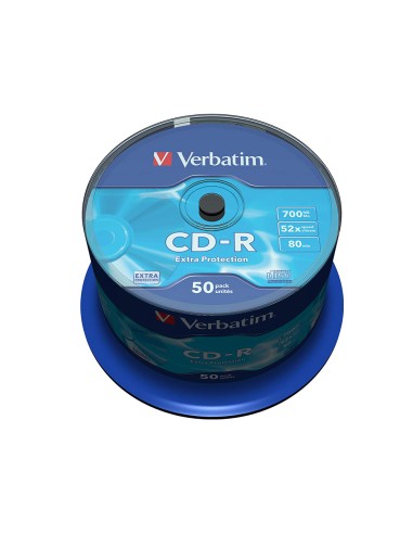 CI | Cd-r verbatim capacidad 700mb velocidad 52x 80 min tarrina de 50 unidades
