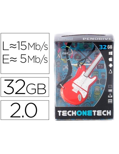 CI | Memoria Usb Tech On Tech Guitarra Red One 32 Gb