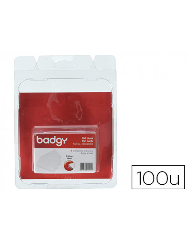 CI | Tarjeta pvc para impresora badgy grosor 0,50 mm pack de 100 unidades