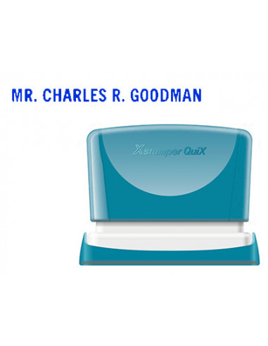 CI | Sello x'stamper quix personalizable color azul medidas 4x60 mm q-05