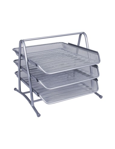 CI | Bandeja sobremesa metalica q-connect kf00822 rejilla plata 3 bandejas movibles 350x278x2758 mm