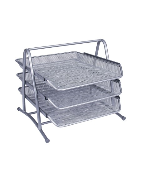 CI | Bandeja sobremesa metalica q-connect kf00822 rejilla plata 3 bandejas movibles 350x278x2758 mm